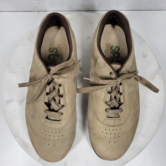 SAS Free‎ Time Womens Shoes 8WW Tan Suede Walking Sneakers Comfort Lace Upw - Picture 4 of 14